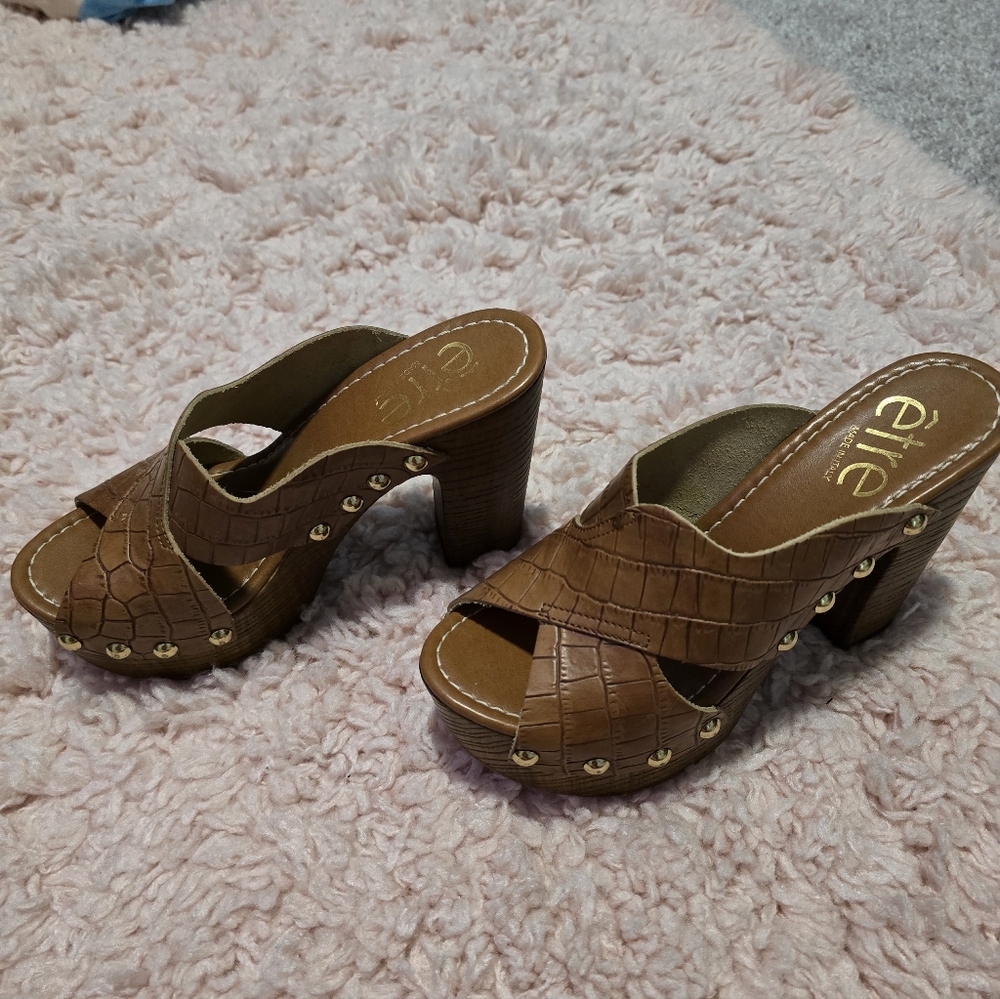 Brown Women's Heeled Sandals